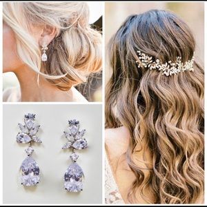 🆕 Bridal Jewelry Set- Earrings & Bracelet